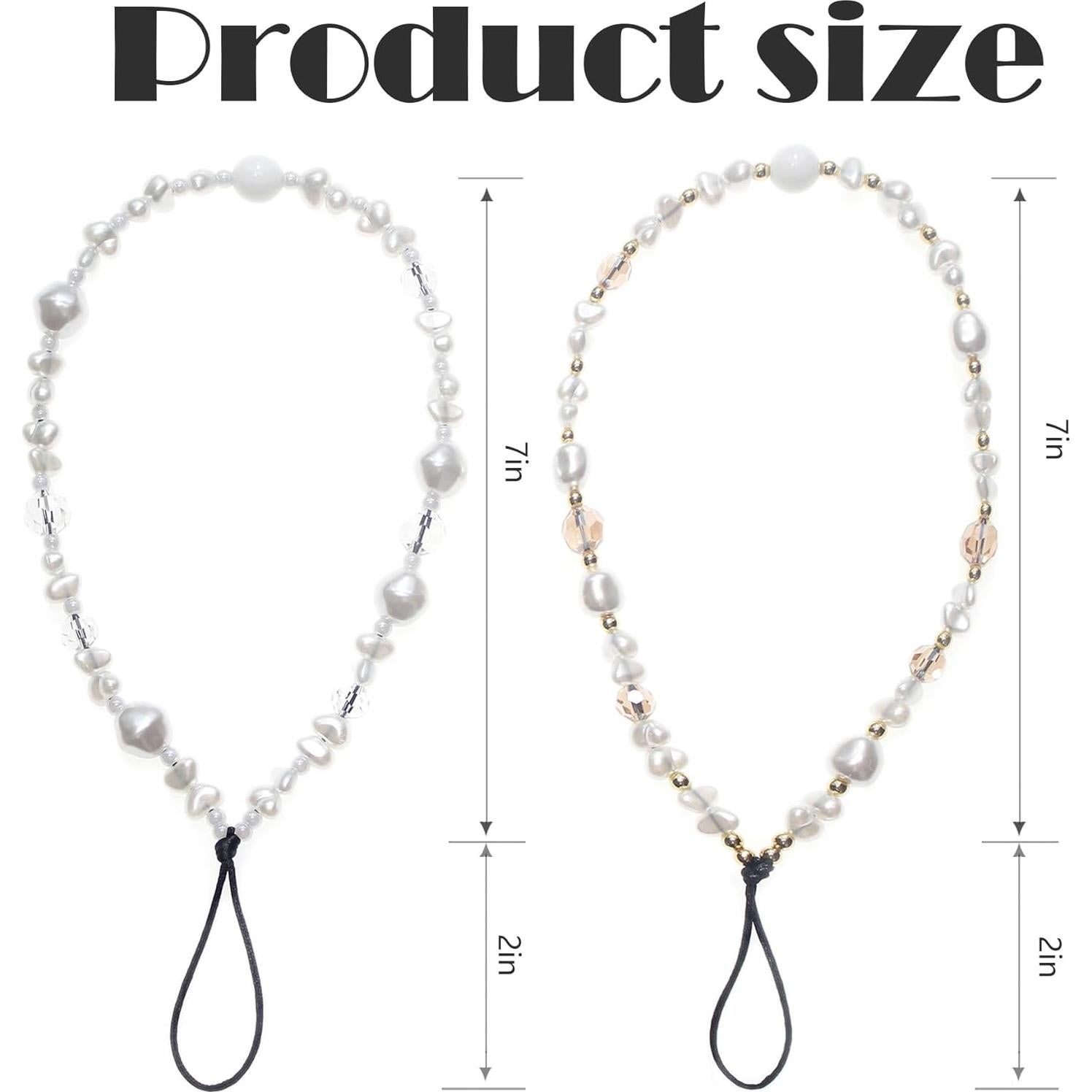 Correa de Muñeca con Perlas y Cristales para Teléfono