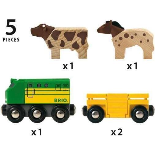 Tren de Granja BRIO 33404 - Juego de Madera 5 Piezas