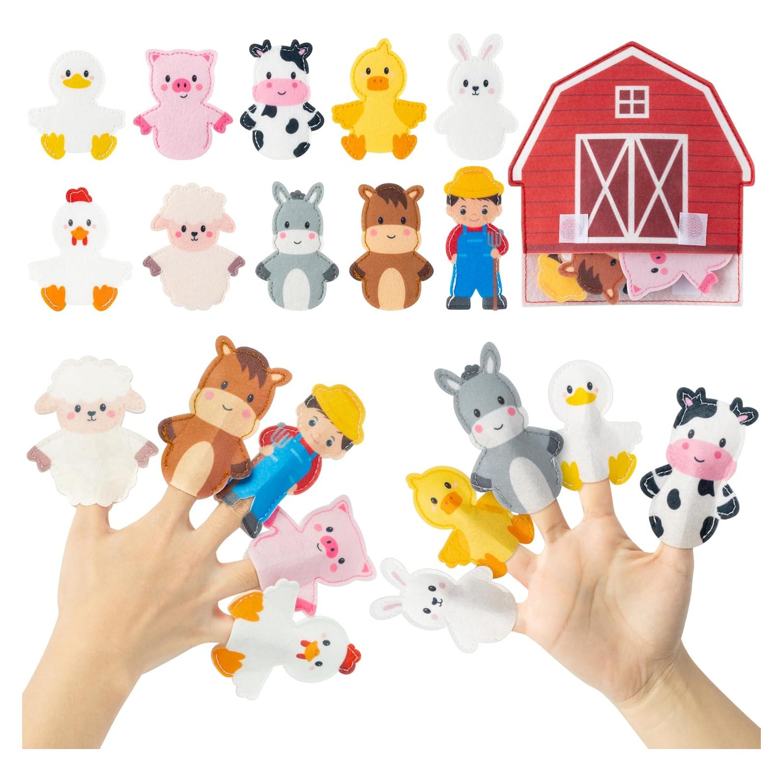 Títeres de Dedo COcnny - 11 Animales de Granja para Niños