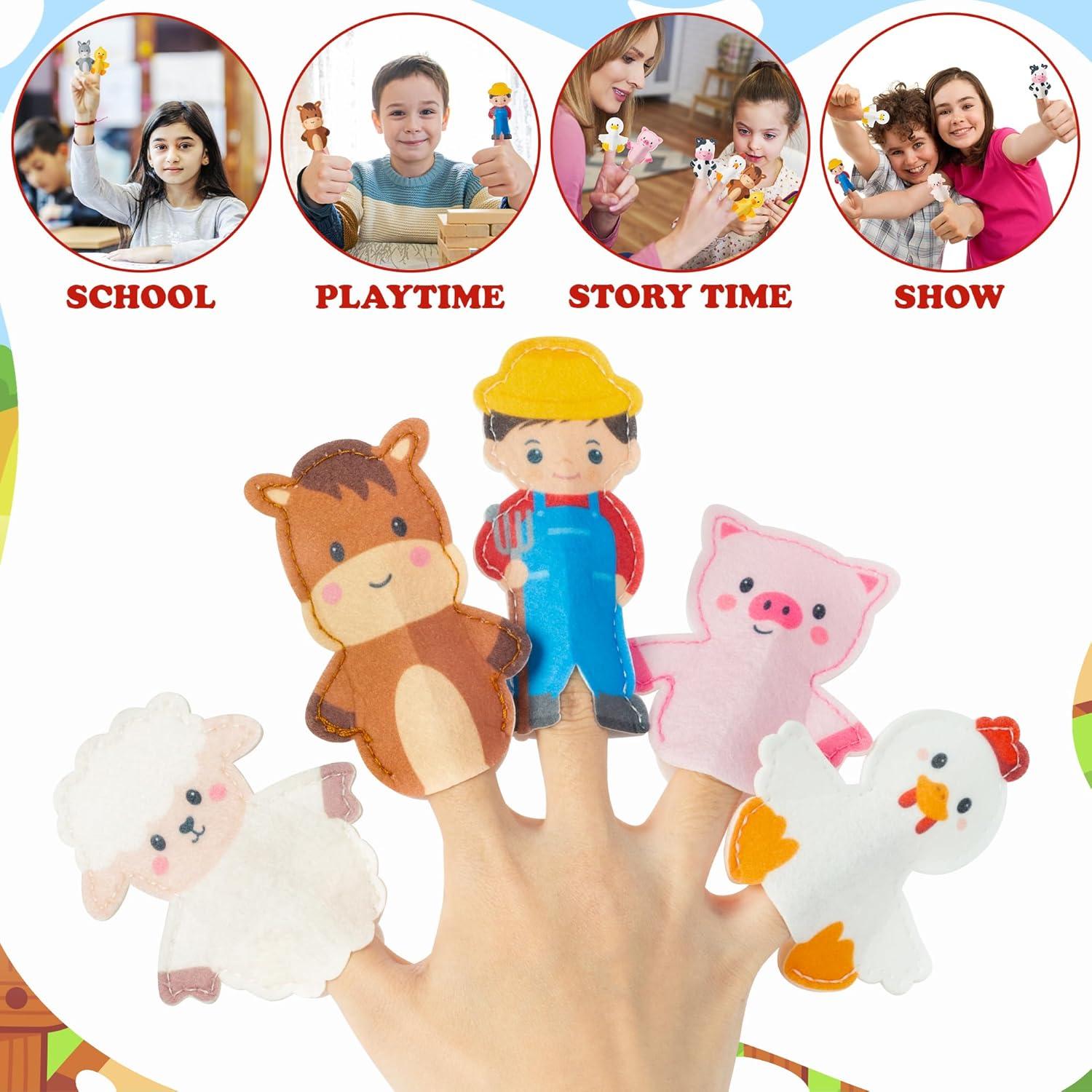 Títeres de Dedo COcnny - 11 Animales de Granja para Niños