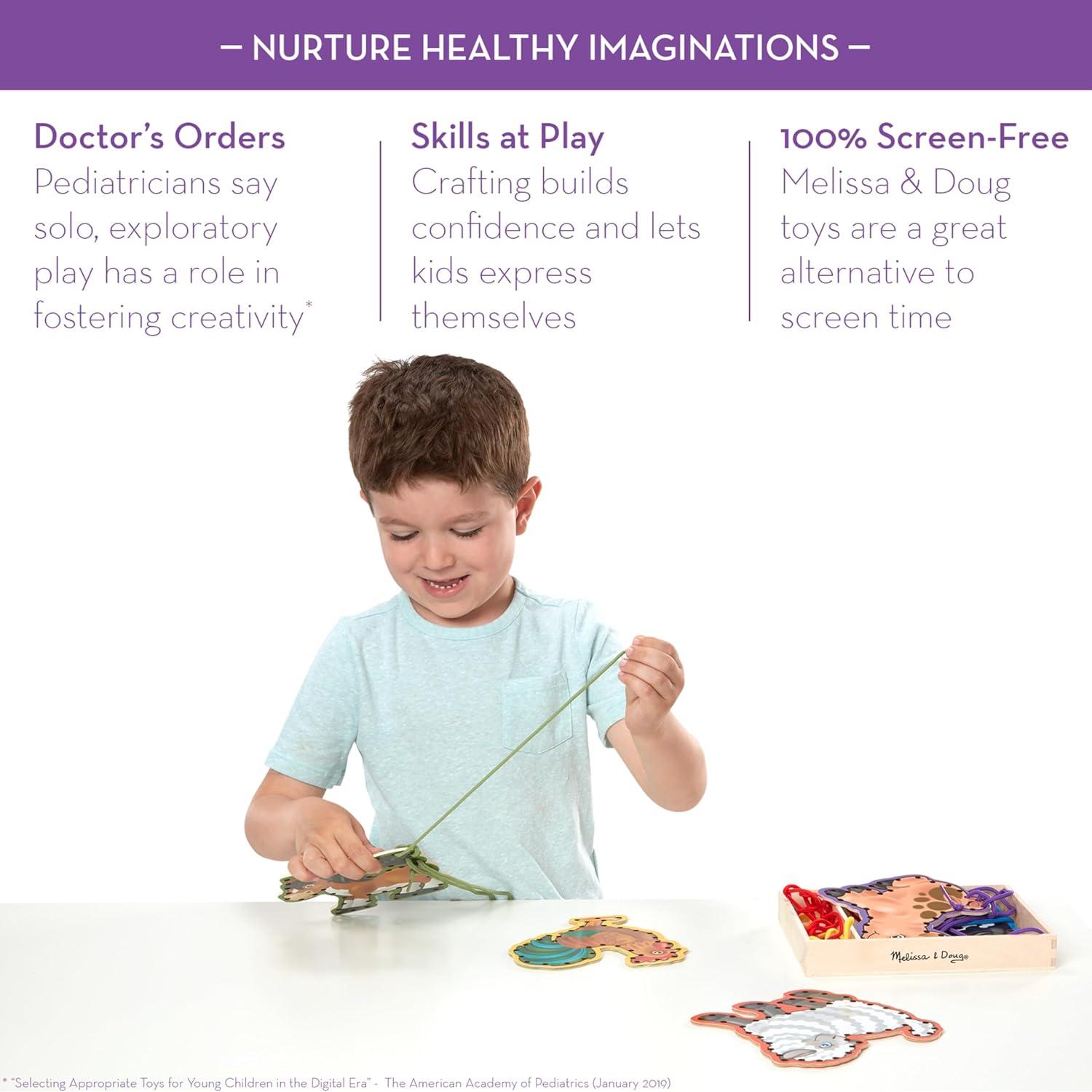 Conjunto de Enhebrar Granja Melissa & Doug - 5 Paneles de Madera