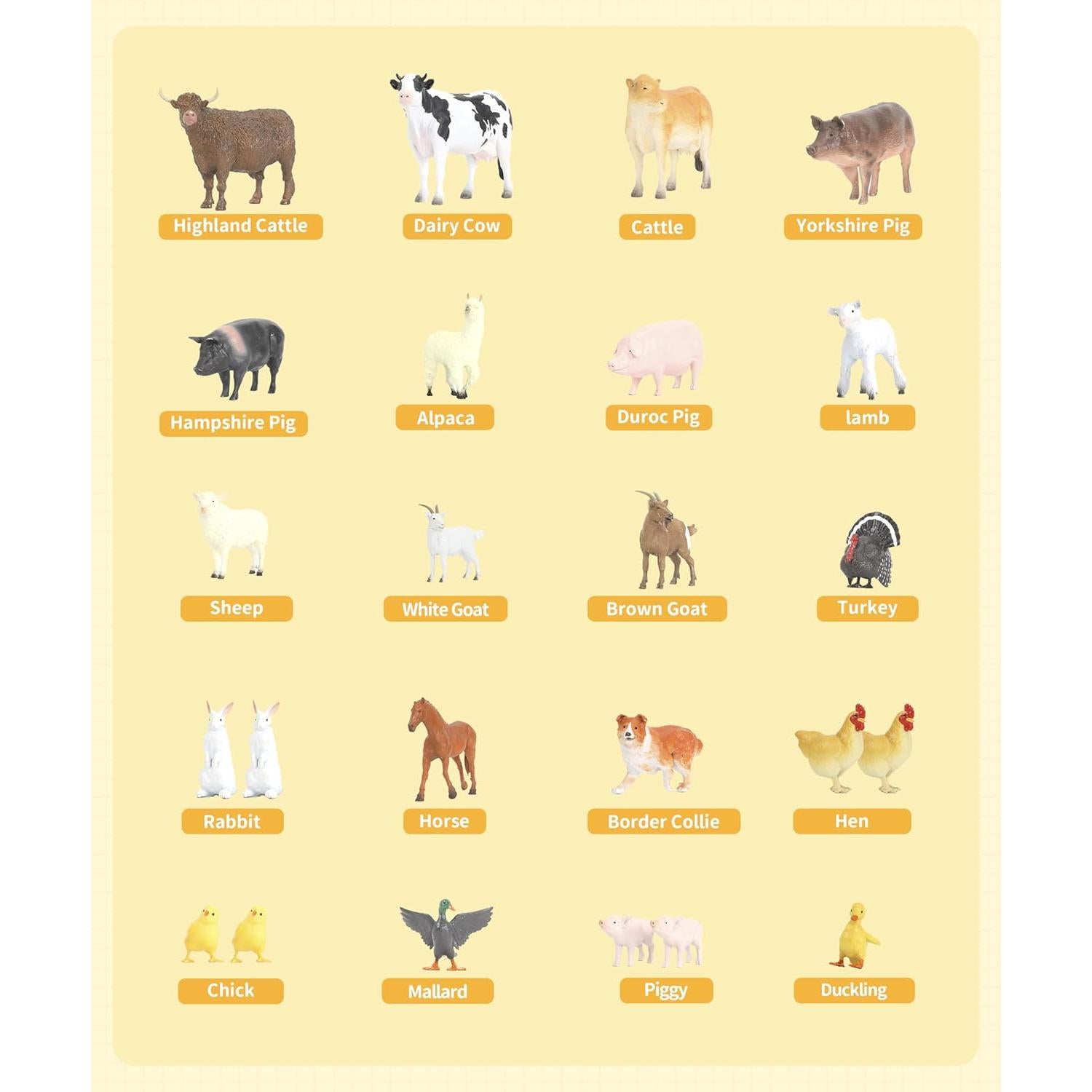 Juego de Figuras de Animales de Granja RECUR 45 Piezas