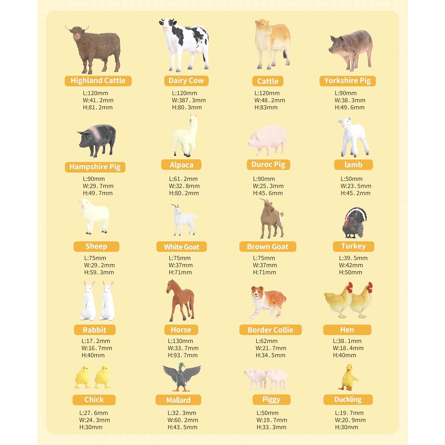 Juego de Figuras de Animales de Granja RECUR 45 Piezas