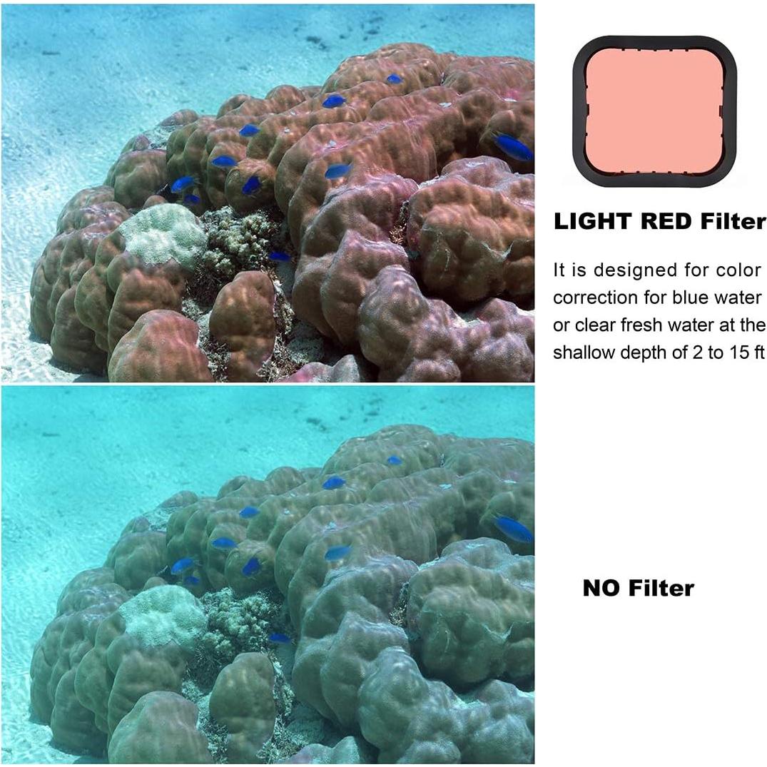 Paquete de 3 Filtros de Buceo GEPULY para GoPro Hero 5 6 7
