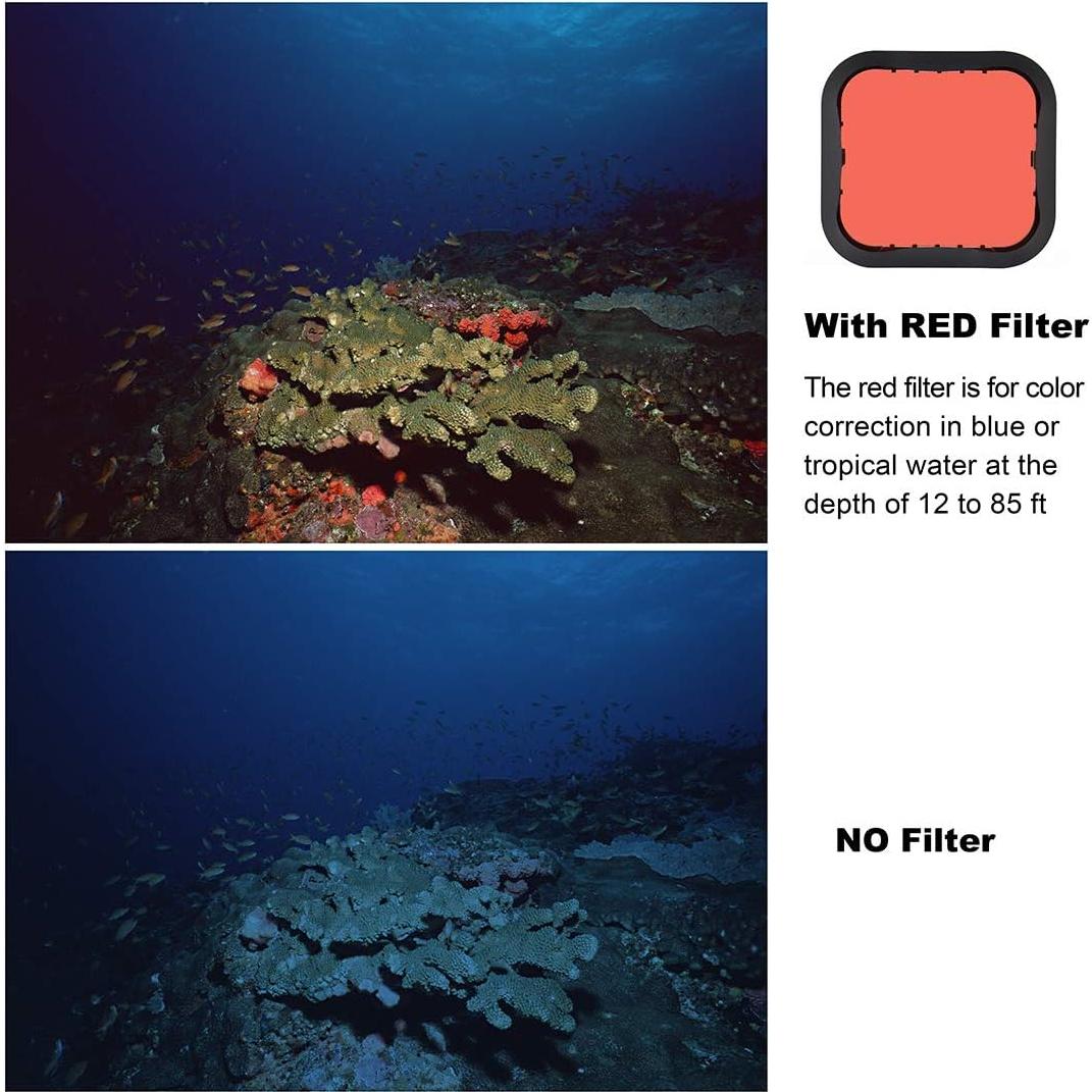 Paquete de 3 Filtros de Buceo GEPULY para GoPro Hero 5 6 7