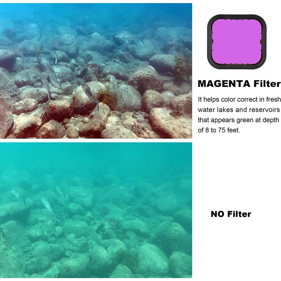 Paquete de 3 Filtros de Buceo GEPULY para GoPro Hero 5 6 7
