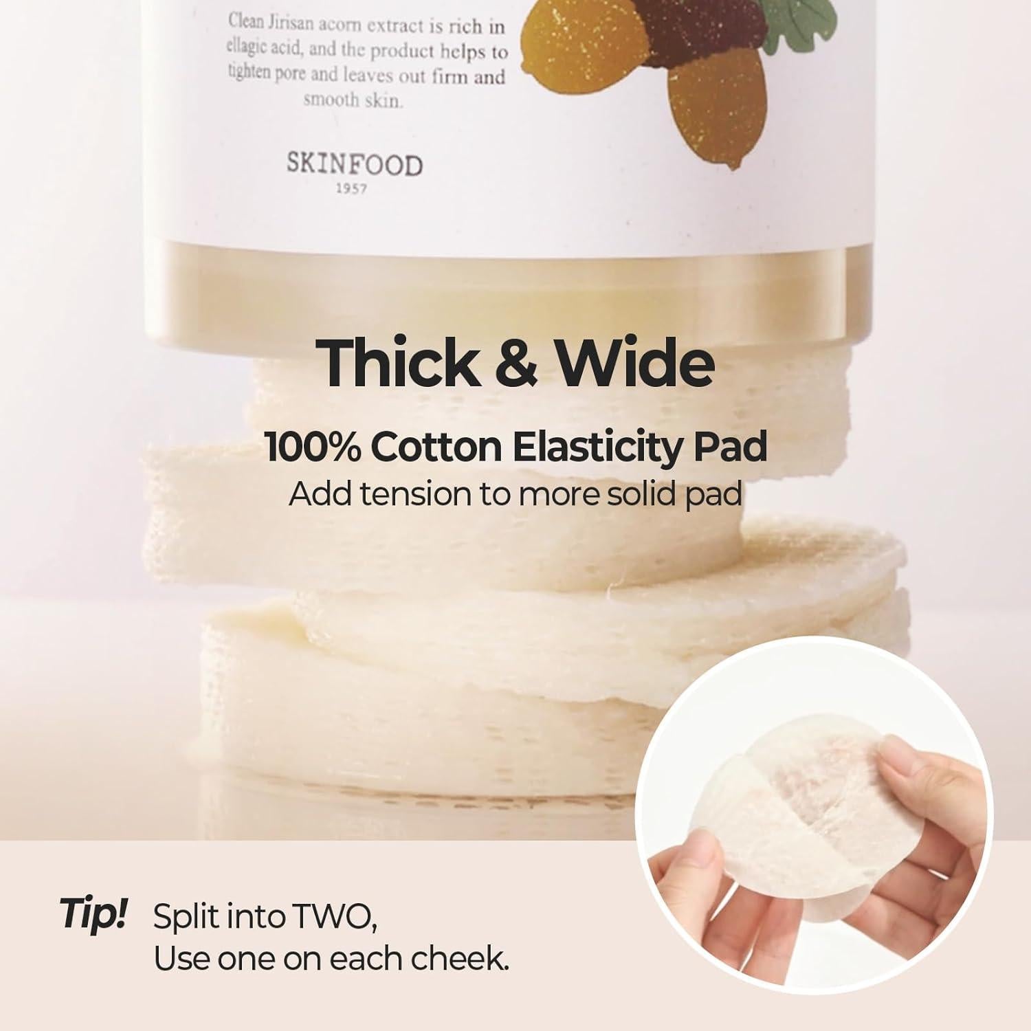 SKINFOOD Almendra Pore Peptide Toner Pad 60 Unidades