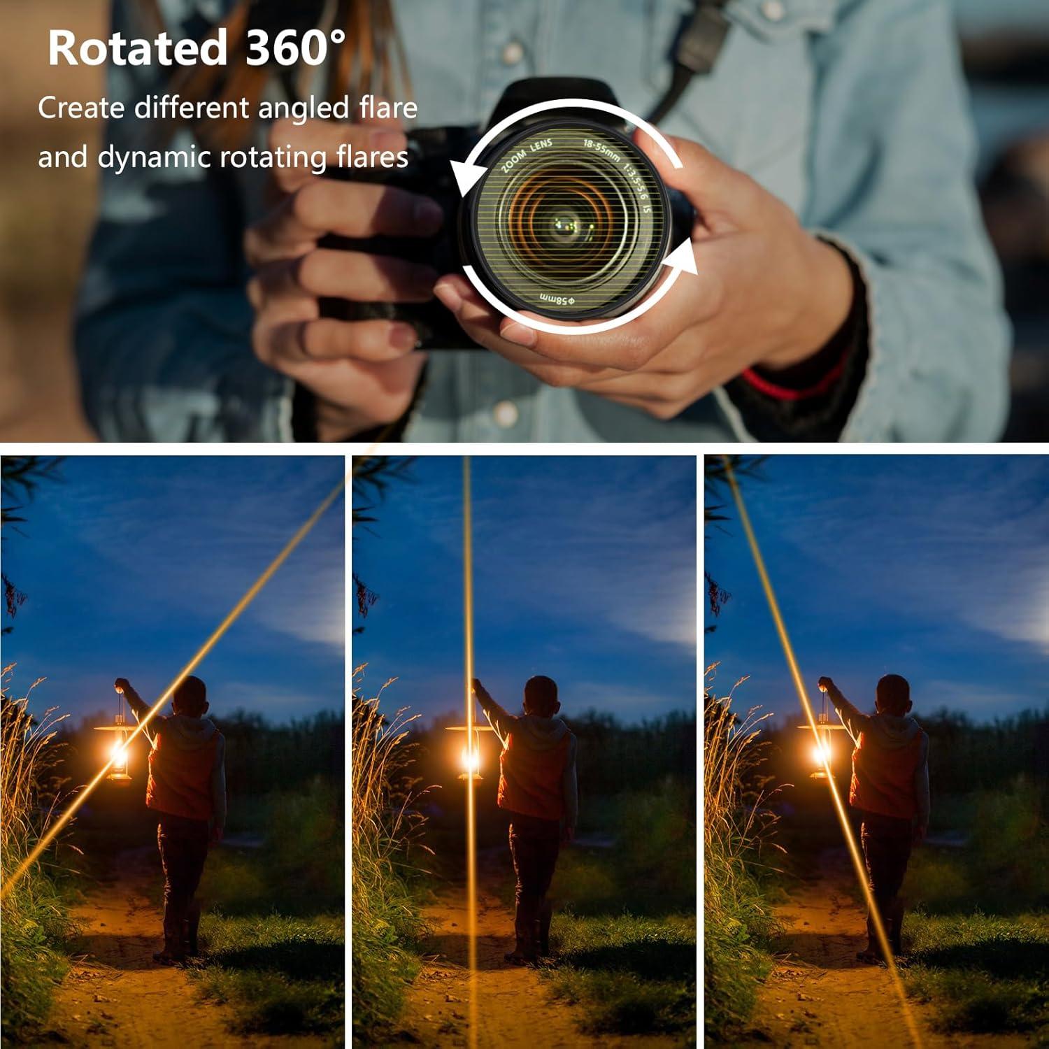 Filtro de Rayo Dorado 82mm LENSKINS - Efecto Anamórfico