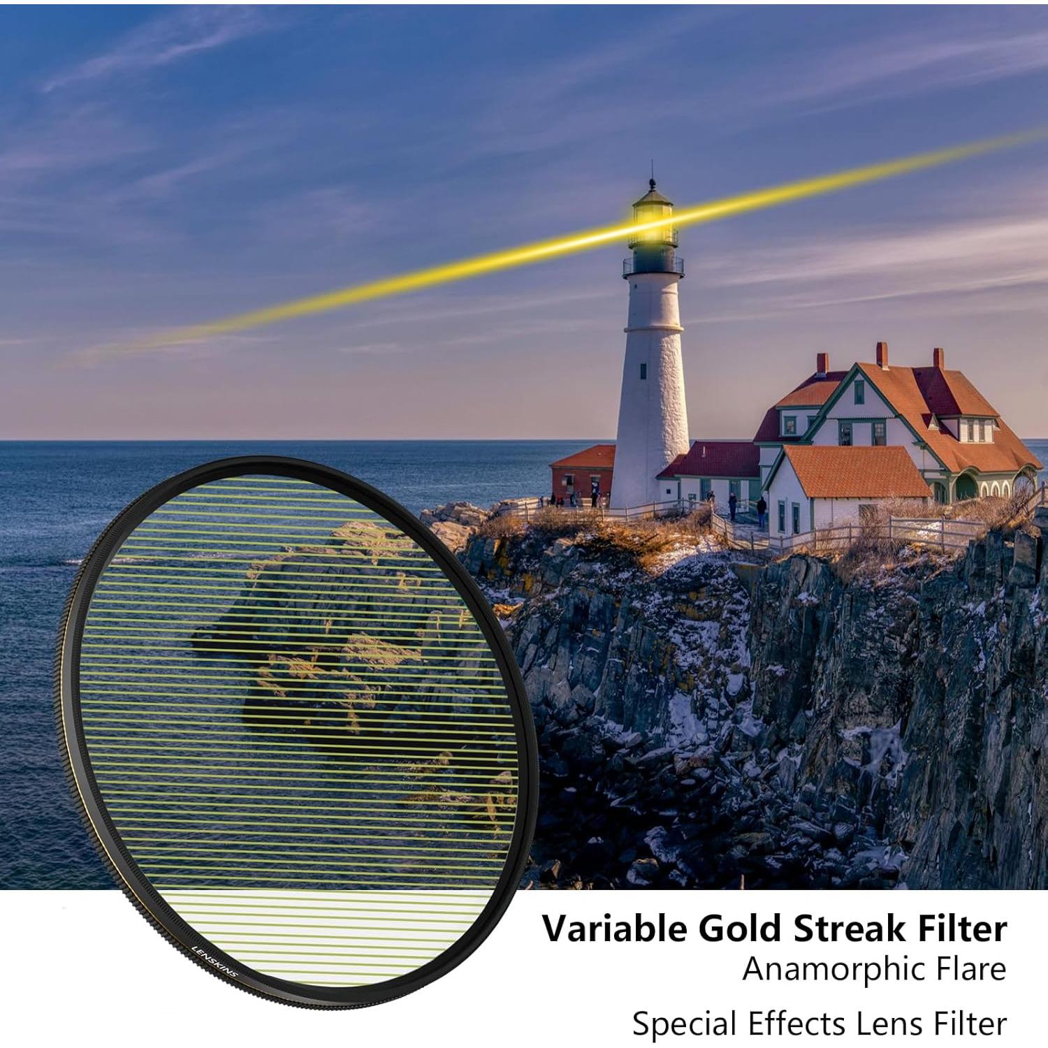 Filtro de lente Gold Streak 67mm para cámara DSLR - Efectos especiales