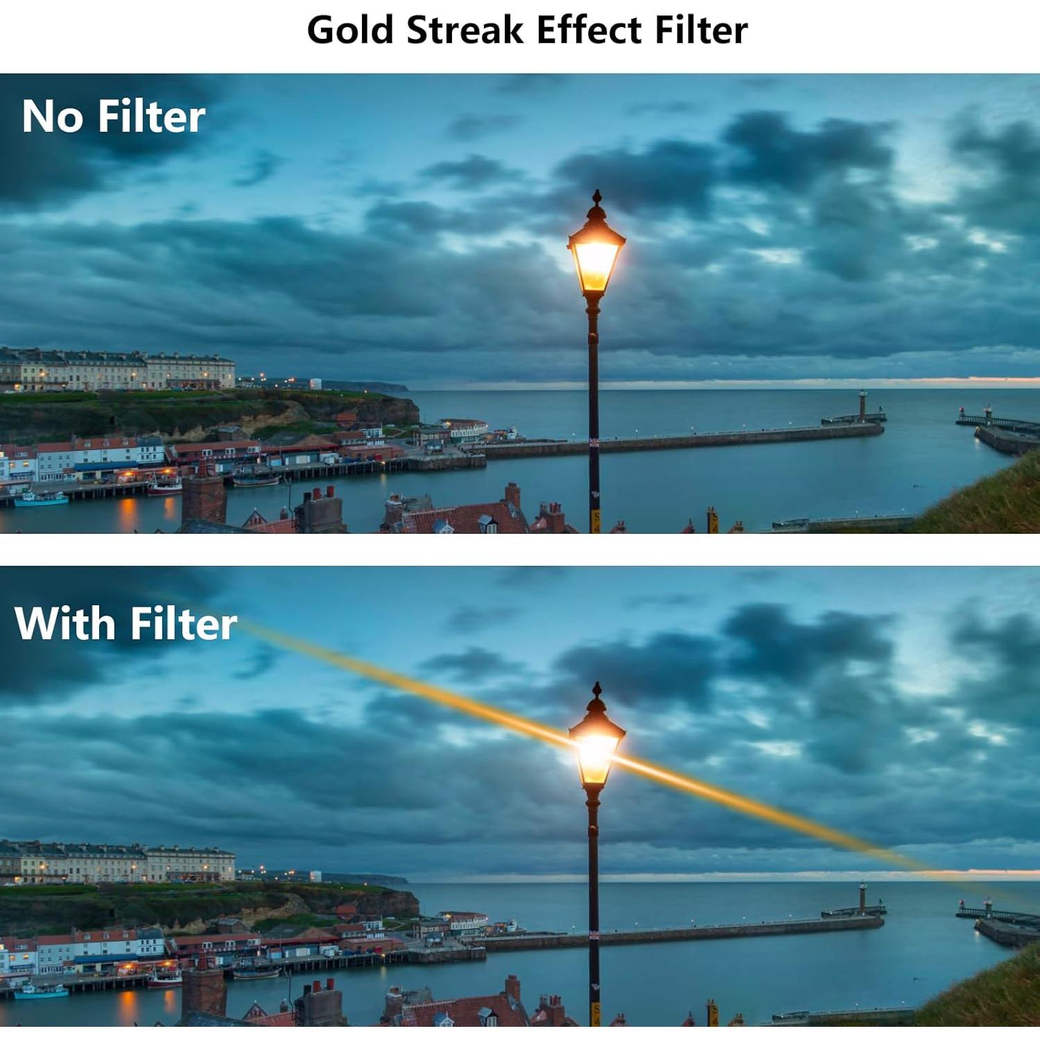 Filtro de lente Gold Streak 67mm para cámara DSLR - Efectos especiales
