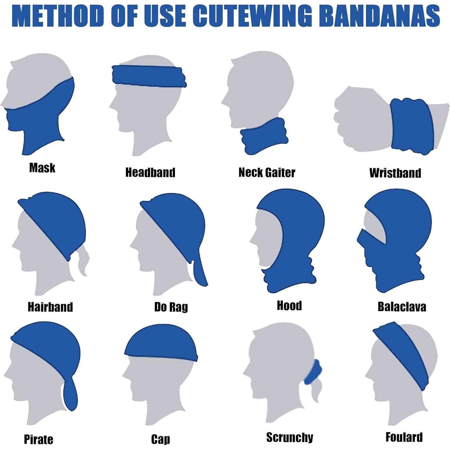 Bufanda Gaiter de Cuello SATINIOR 8 Piezas Estilo Horror