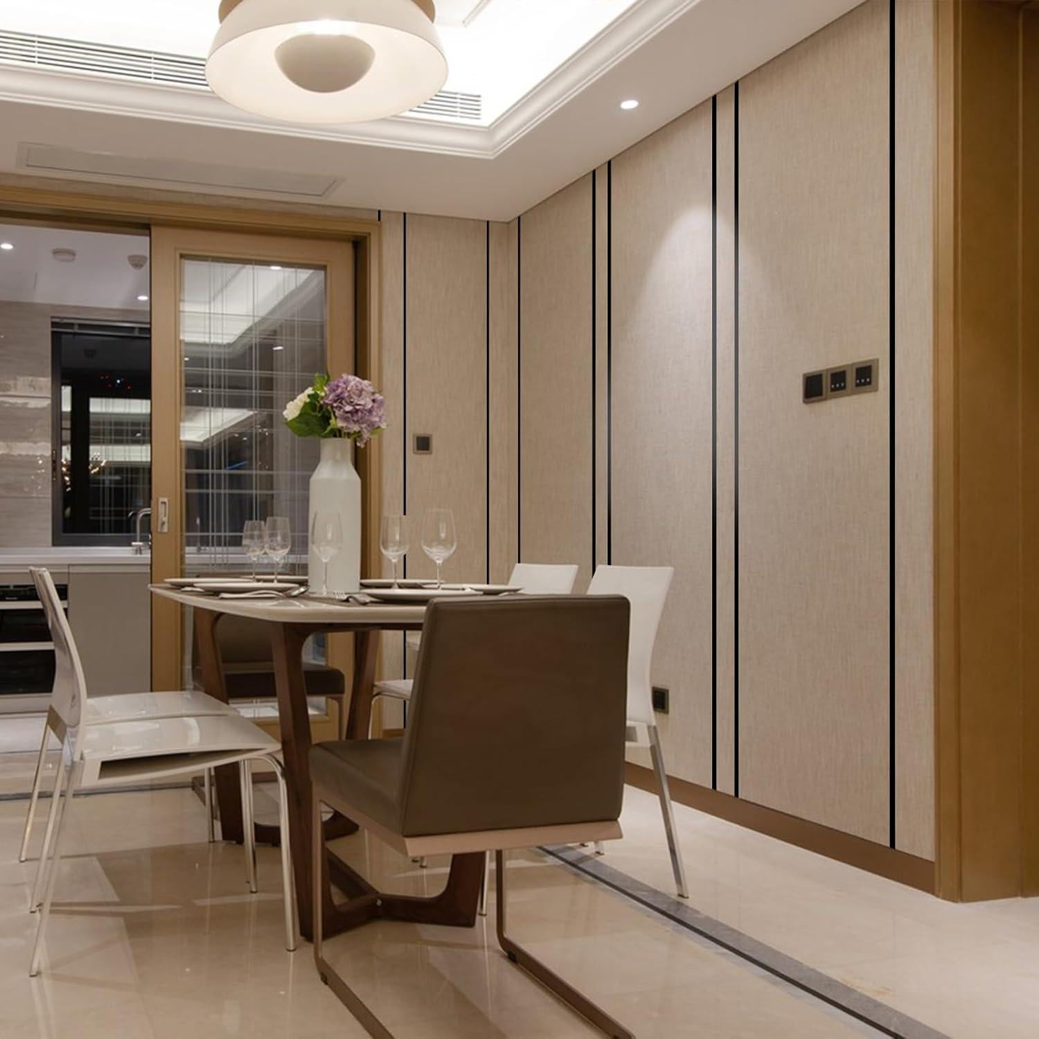 Moldura Flexible Autoadhesiva Yskzyz 2.99m Negra para Paredes