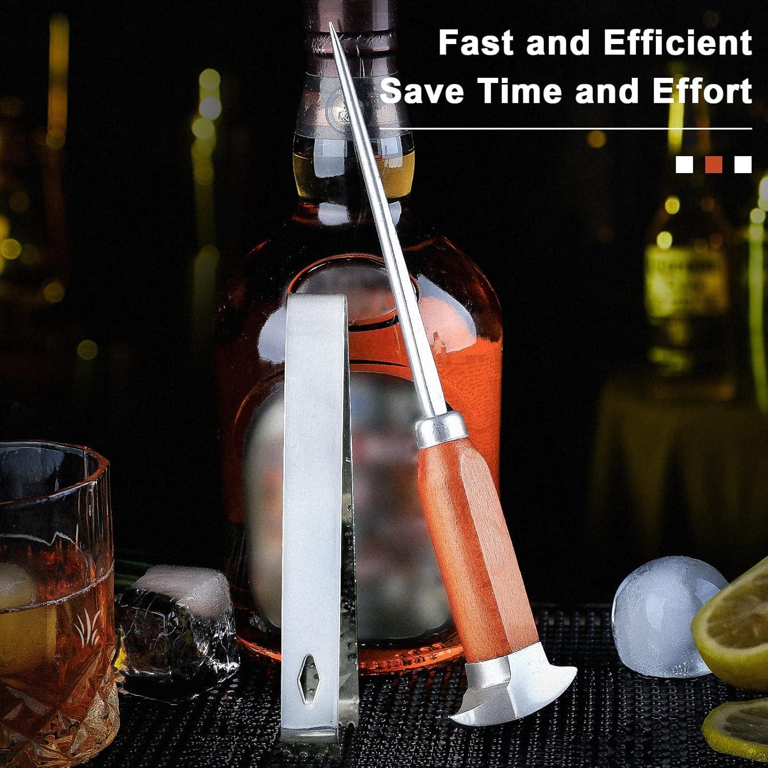 Juego de Pica Hielo y Pinzas SuproBarware Acero Inoxidable 22.86 cm