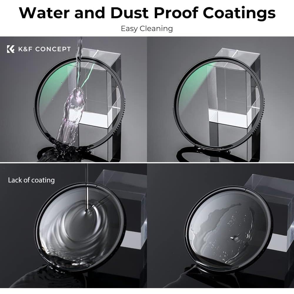 Filtro UV K&F Concept 105mm Vidrio Óptico HD Hidrofóbico