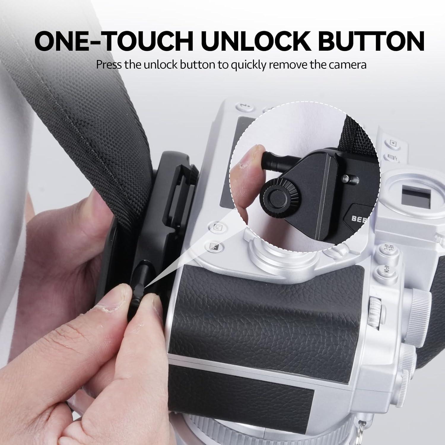 Clip de cámara para mochila Bebaimis B1, liberación rápida, negro