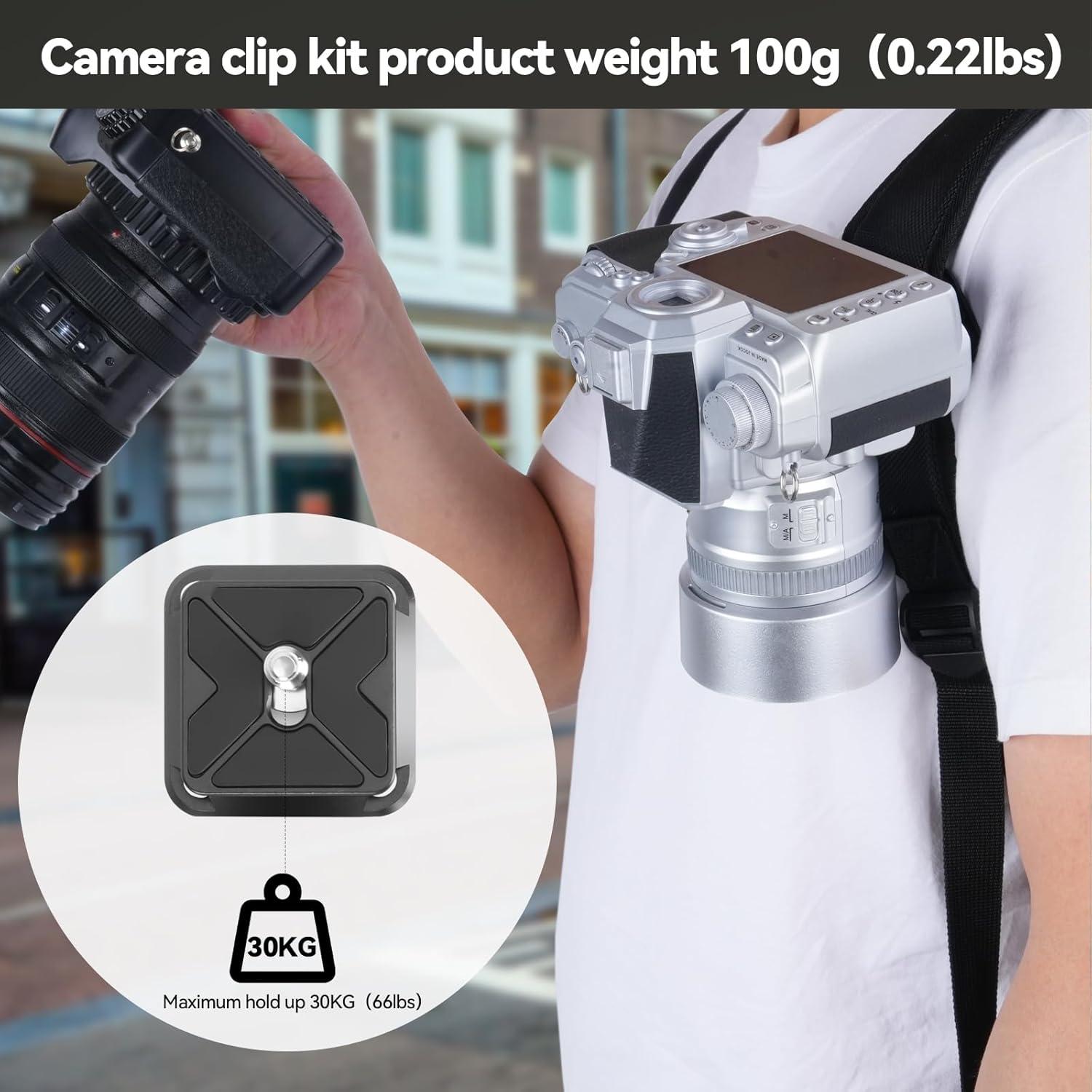 Clip de cámara para mochila Bebaimis B1, liberación rápida, negro