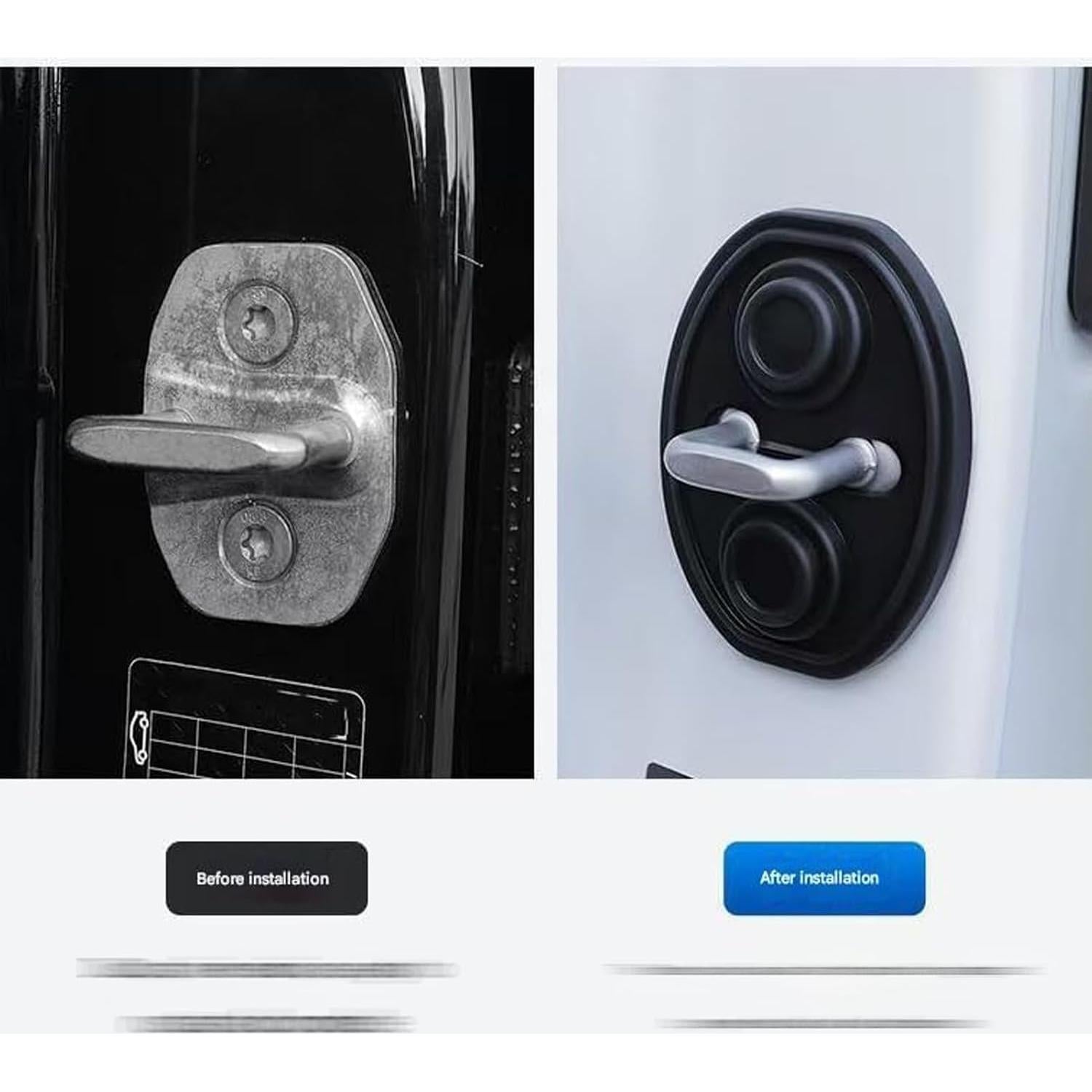 Cubierta de Pestillo de Puerta de Coche Joyeloo Silicona Negra