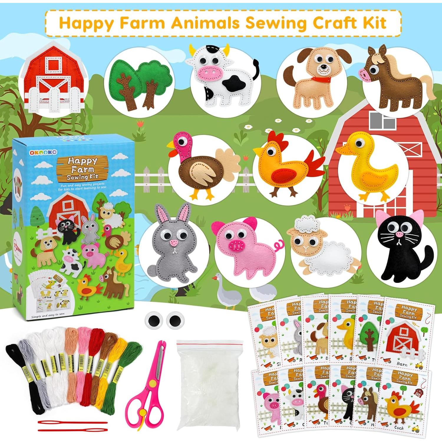 Kit de Costura de Animales OKOOKO - Manualidades DIY para Niños