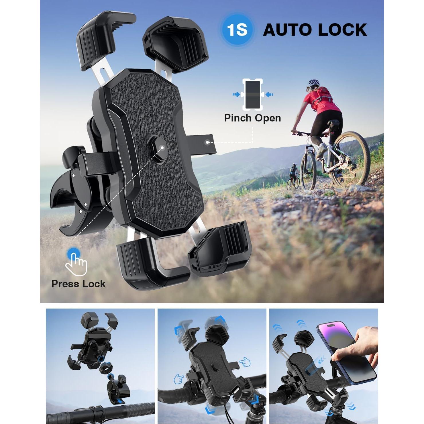 Soporte para Teléfono de Bicicleta Gmaii Antivibración 4-7"