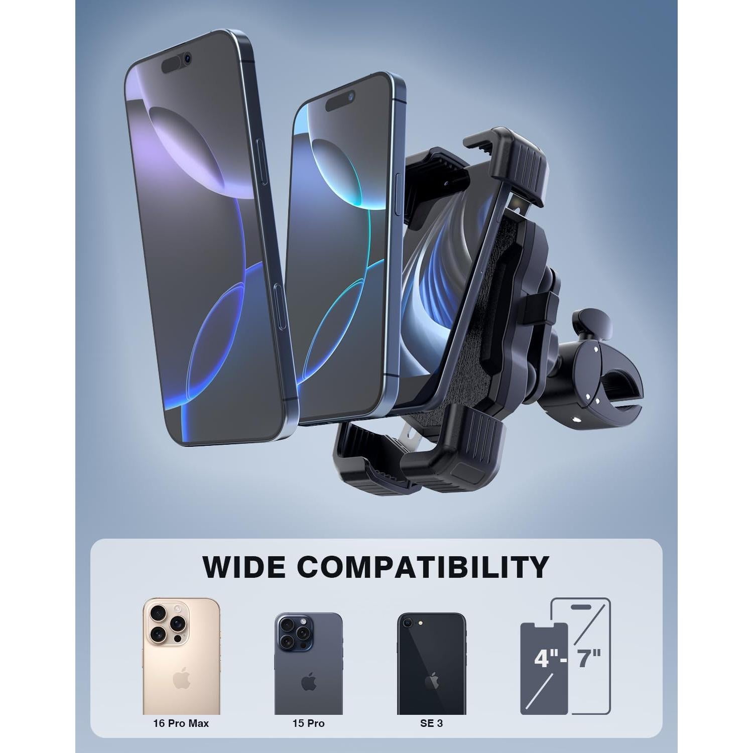 Soporte para Teléfono de Bicicleta Gmaii Antivibración 4-7"