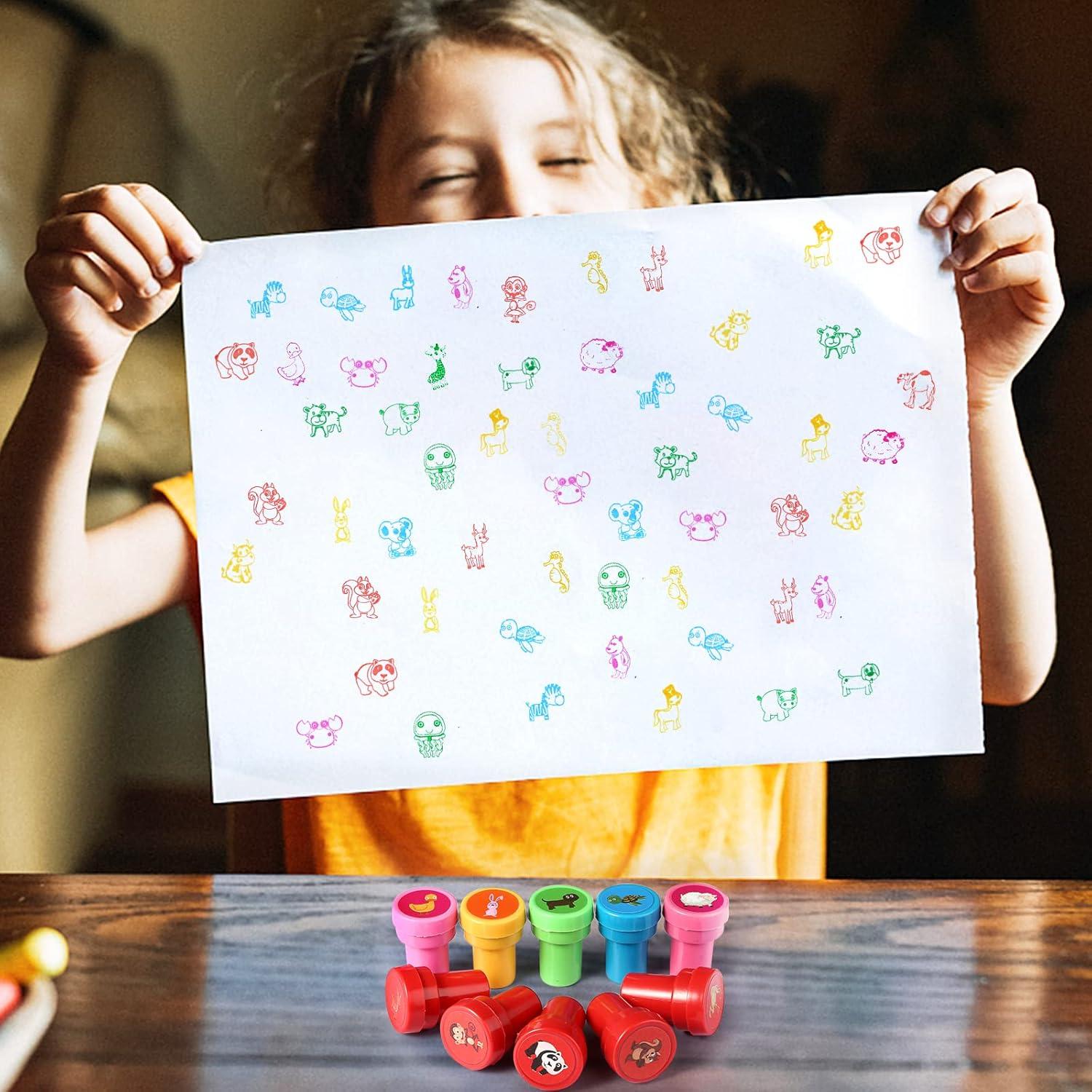 26 Sellos de Animales KESOTO para Niños - Autoentintados