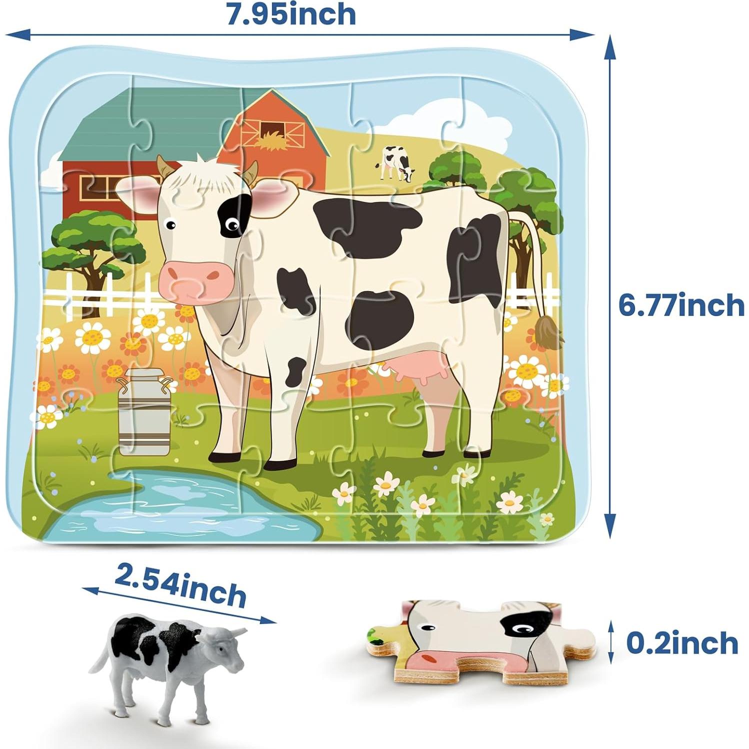 Rompecabezas de Madera Toy-Mate 4 en 1 Animales de Granja