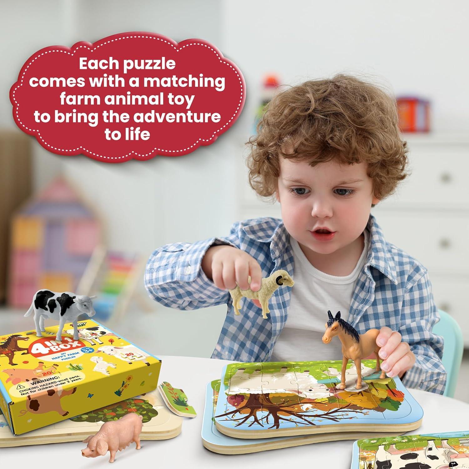 Rompecabezas de Madera Toy-Mate 4 en 1 Animales de Granja