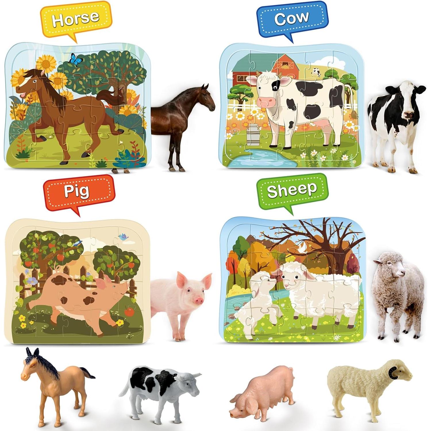 Rompecabezas de Madera Toy-Mate 4 en 1 Animales de Granja