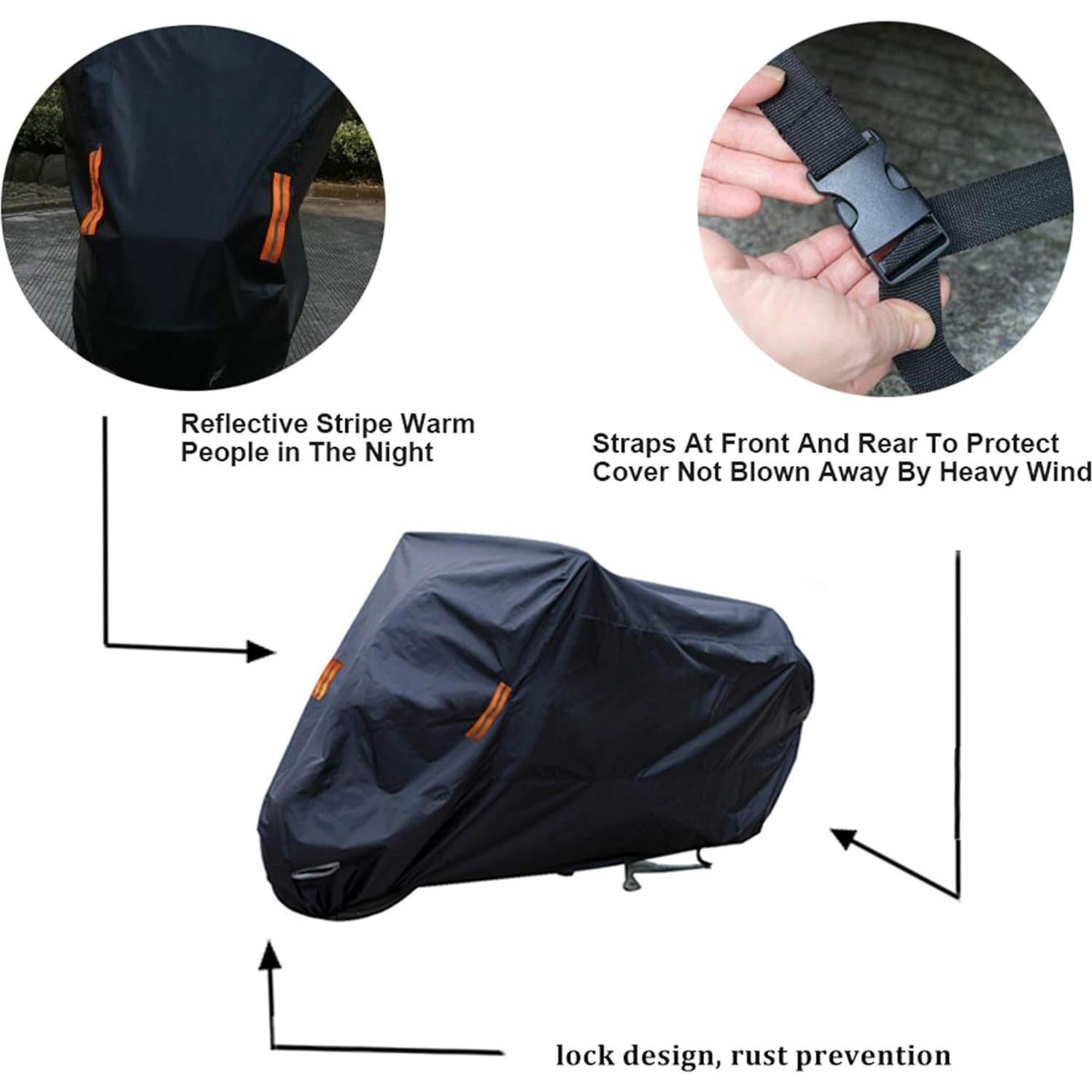 Cubierta de Motocicleta SEAZEN Impermeable 5 Capas 243 cm