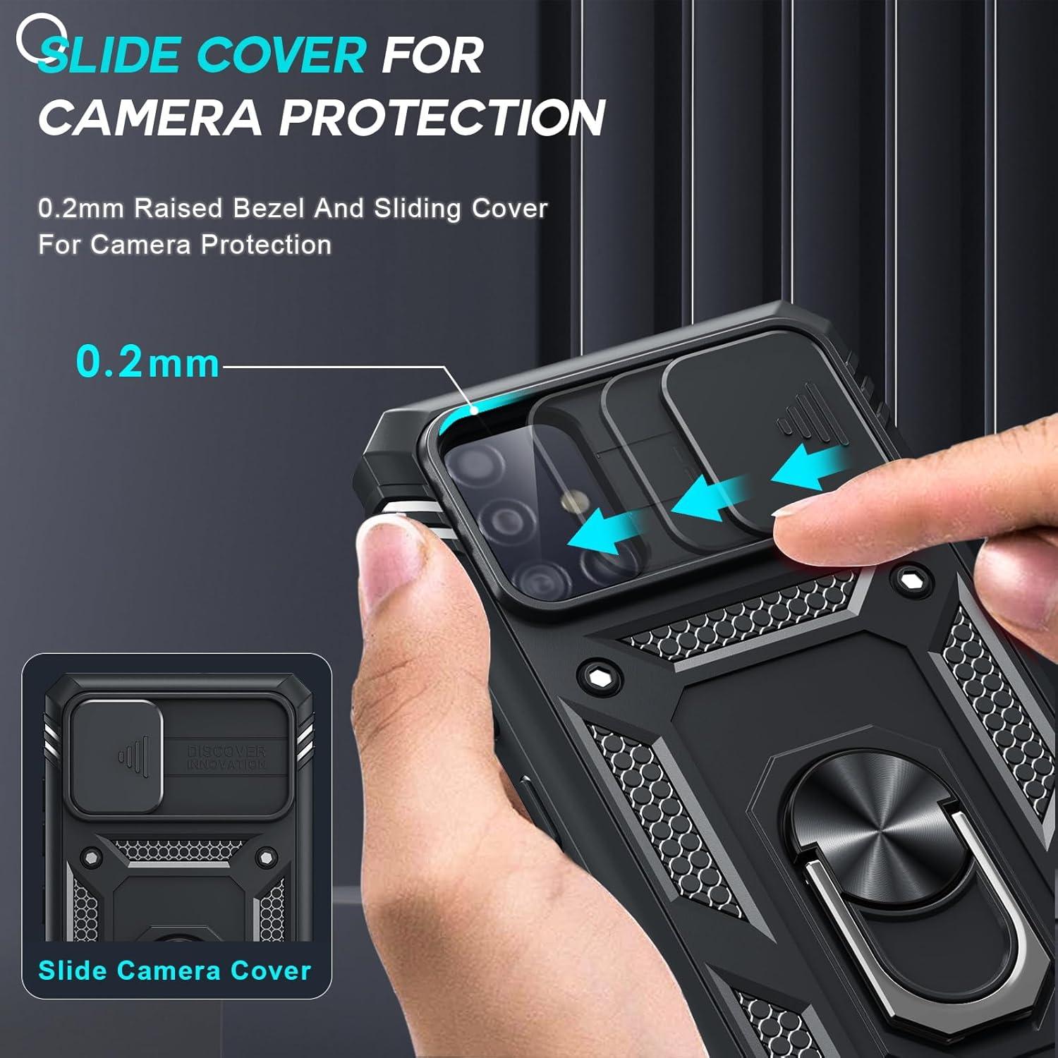 Funda LeYi para Samsung Galaxy A51 Negra con Soporte y 2 Protectores