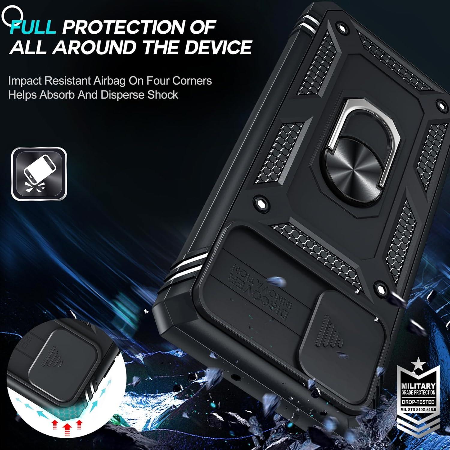 Funda LeYi para Samsung Galaxy A51 Negra con Soporte y 2 Protectores