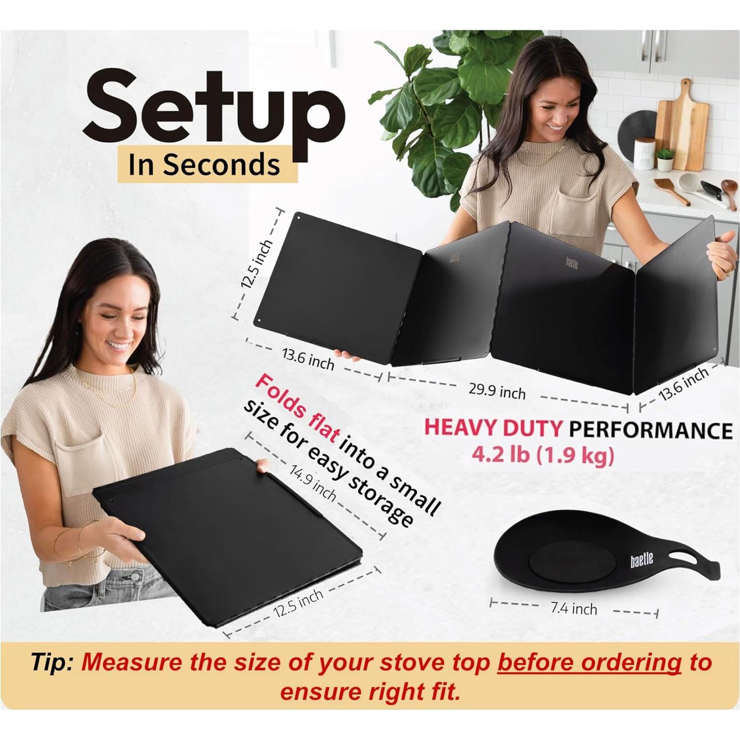 Guardia contra Salpicaduras Baetle Grande 4 Lados Acero Inox