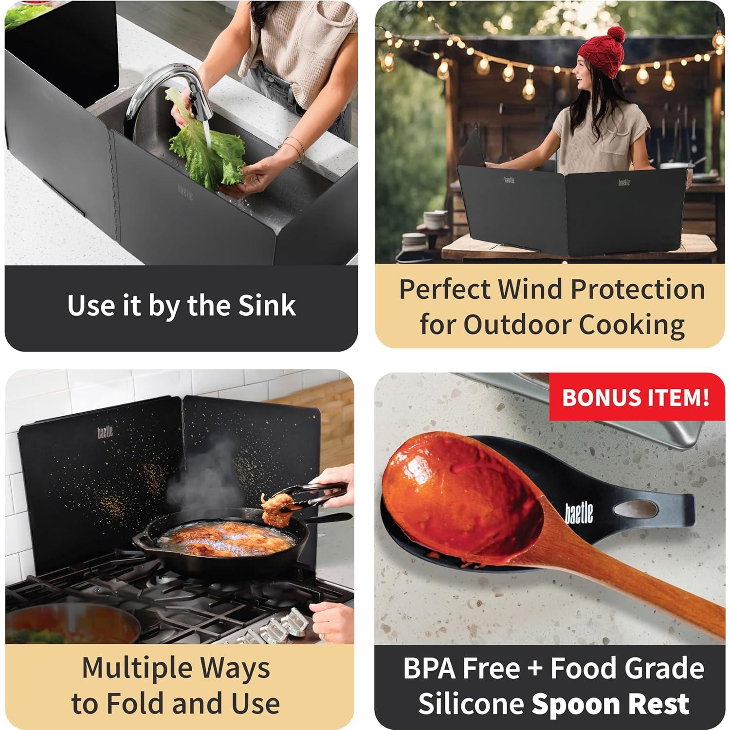 Guardia contra Salpicaduras Baetle Grande 4 Lados Acero Inox