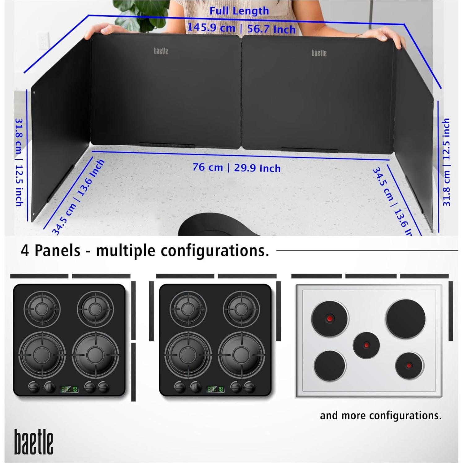 Guardia contra Salpicaduras Baetle Grande 4 Lados Acero Inox