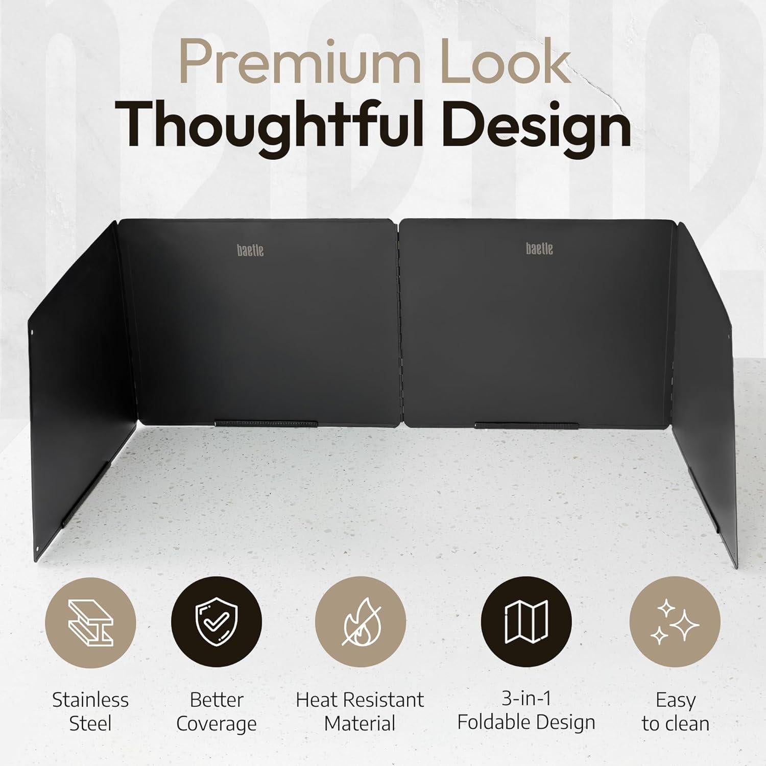 Guardia contra Salpicaduras Baetle Grande 4 Lados Acero Inox