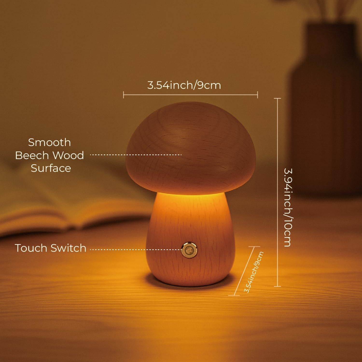 Lámpara de Hongo Recargable SAKSIAPRO 9.9 cm Regulable