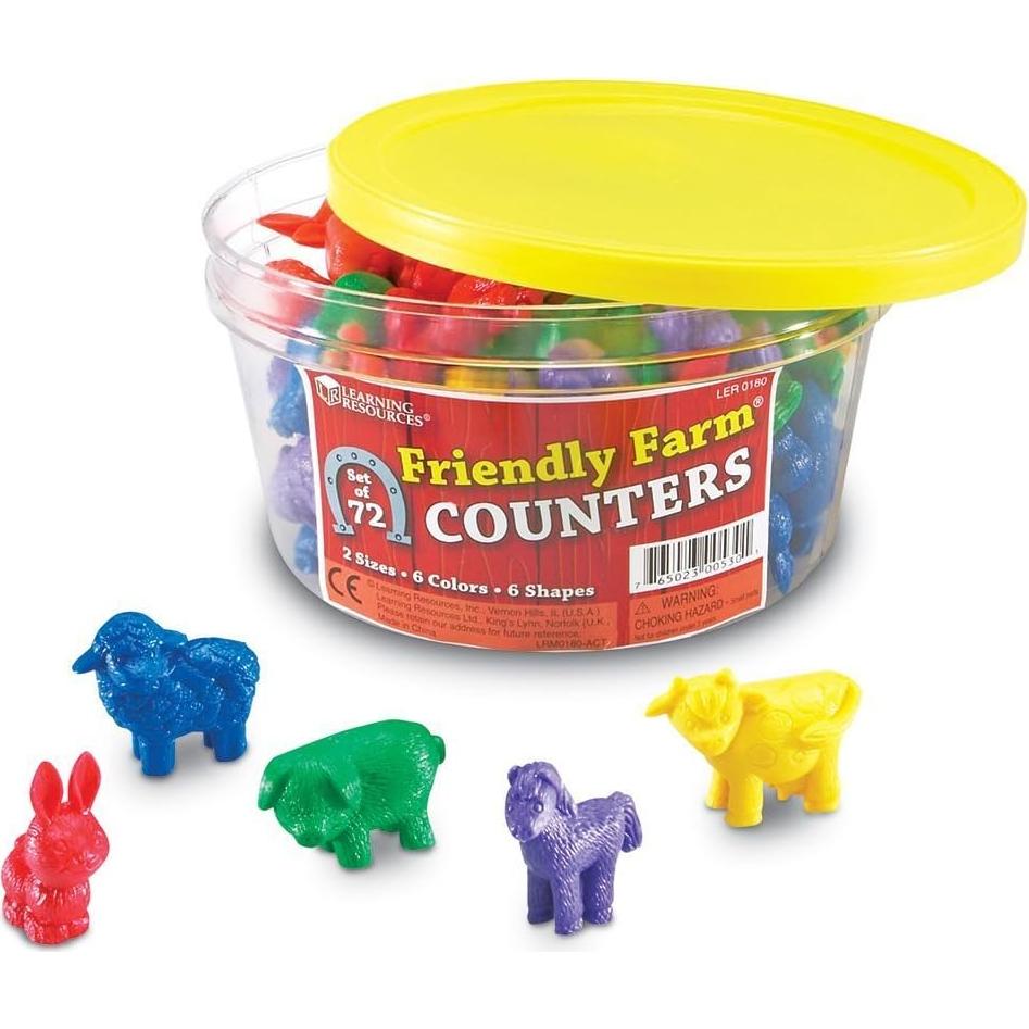 Contadores de Animales de Granja Learning Resources - 72 Piezas