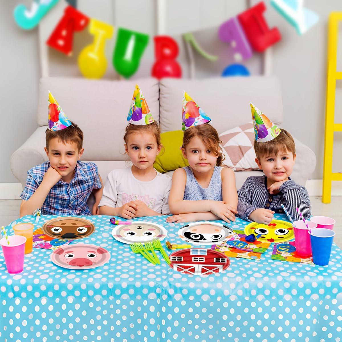 60 Platos Desechables OUSHISS Animales de Granja 17.8 cm