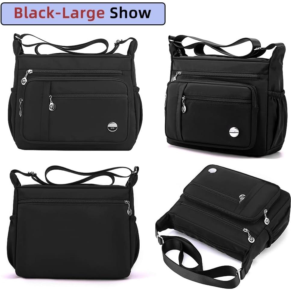 Bolso de Hombro MINTEGRA Negro Grande con Múltiples Bolsillos