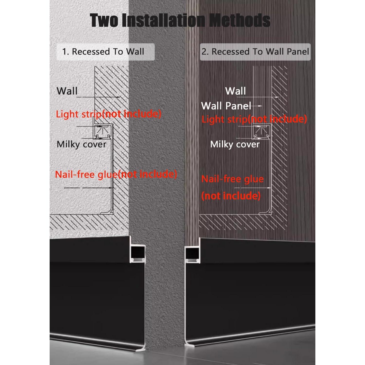Tira de Luz LED de Aluminio DGLILUAN 1m con Cubierta Lechosa
