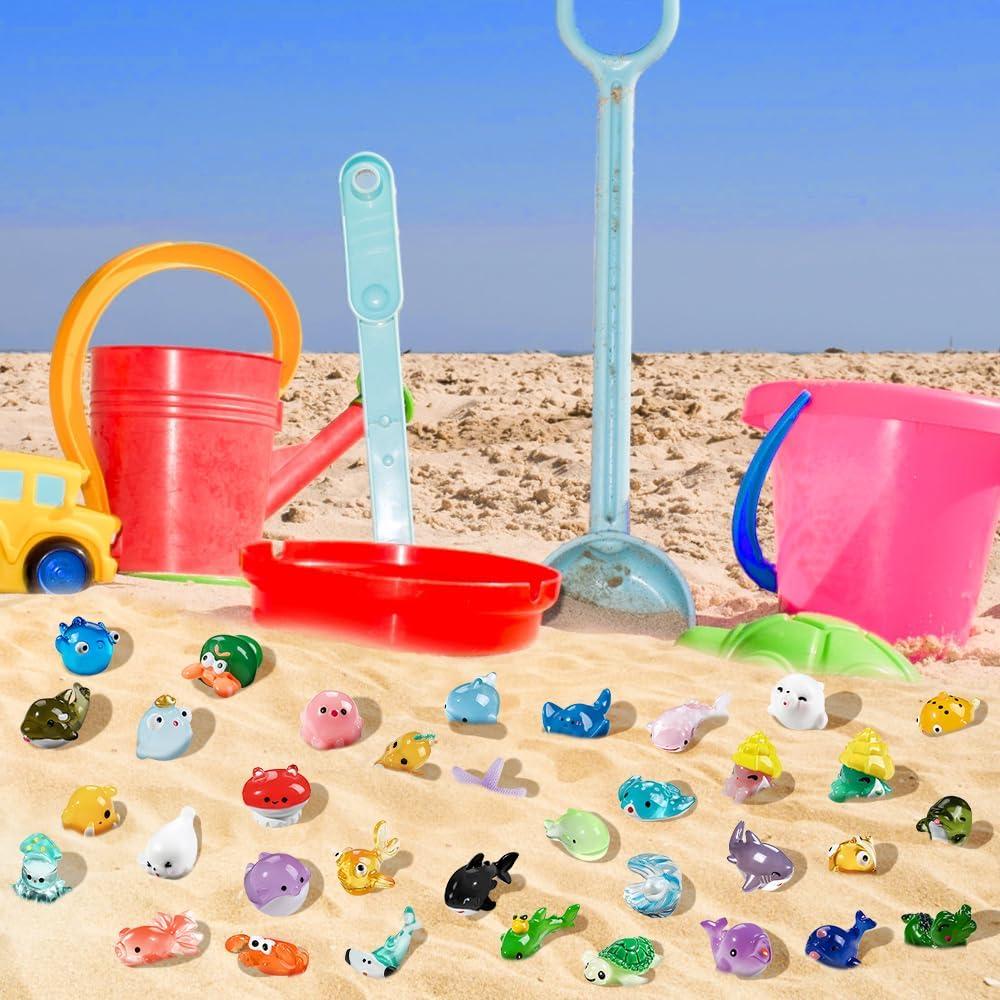 36 Mini Animales Marinos de Resina DIY Decoración Acuario