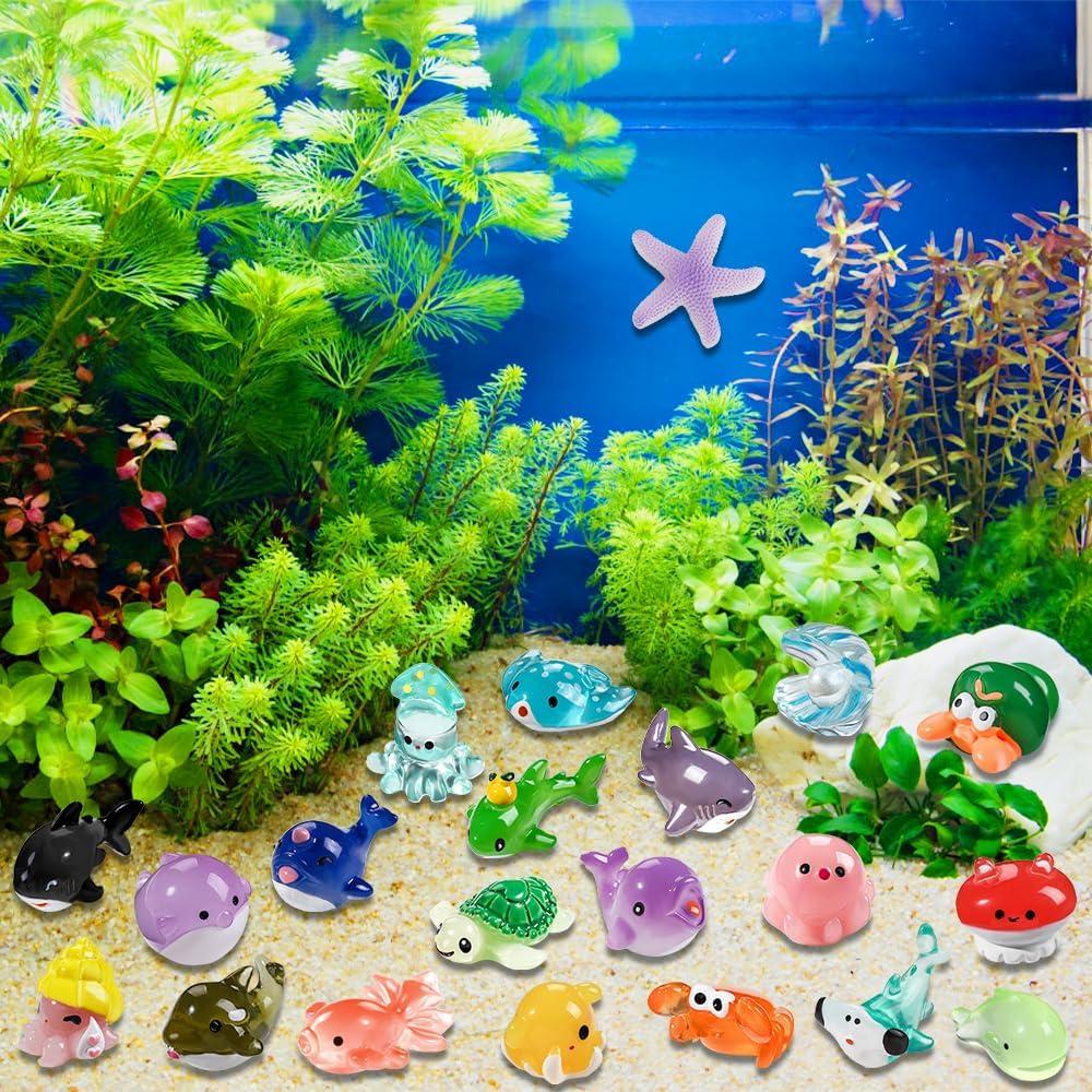 36 Mini Animales Marinos de Resina DIY Decoración Acuario
