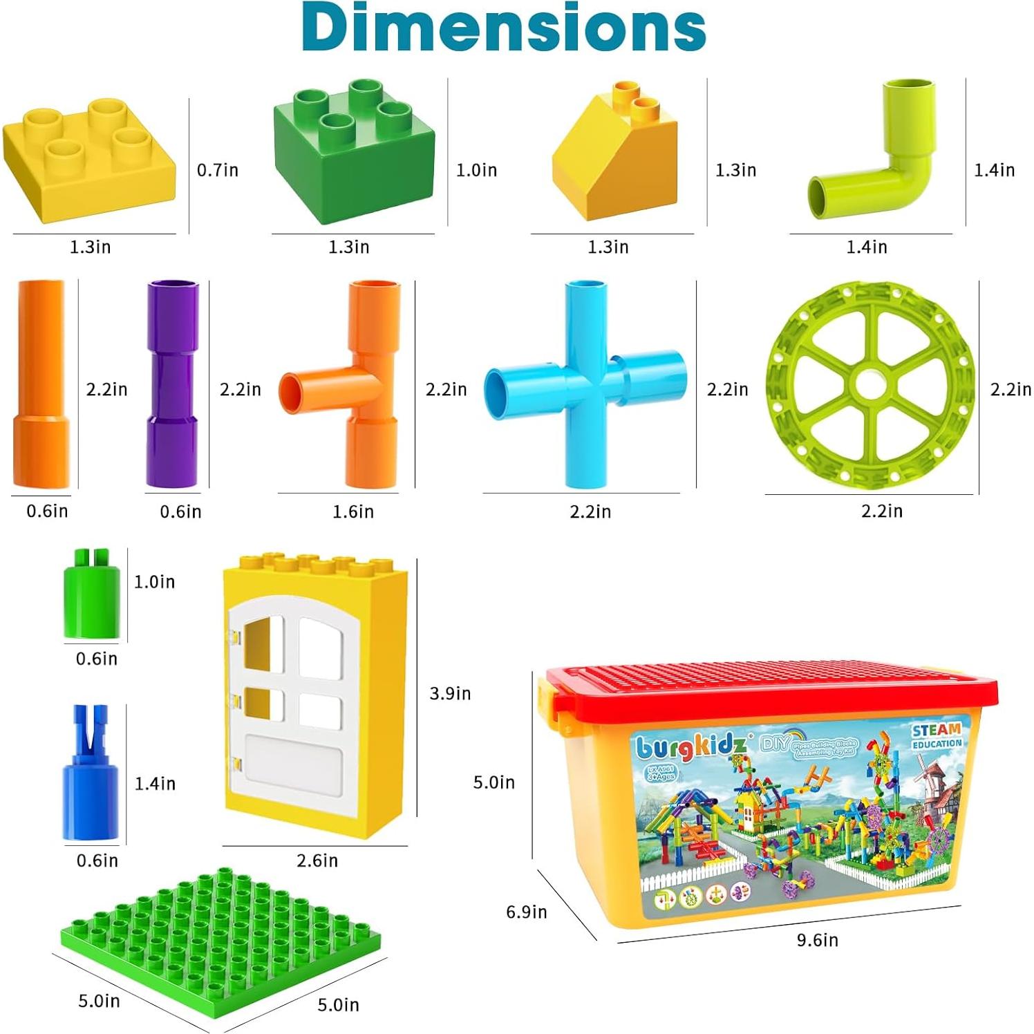 Bloques de Construcción Burgkidz 136 Piezas Juguete STEM 3+