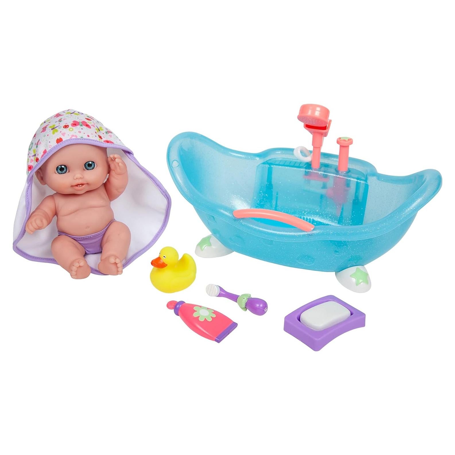 Muñeca de Vinilo Lil Cutesies 21.6 cm con Set de Baño Azul