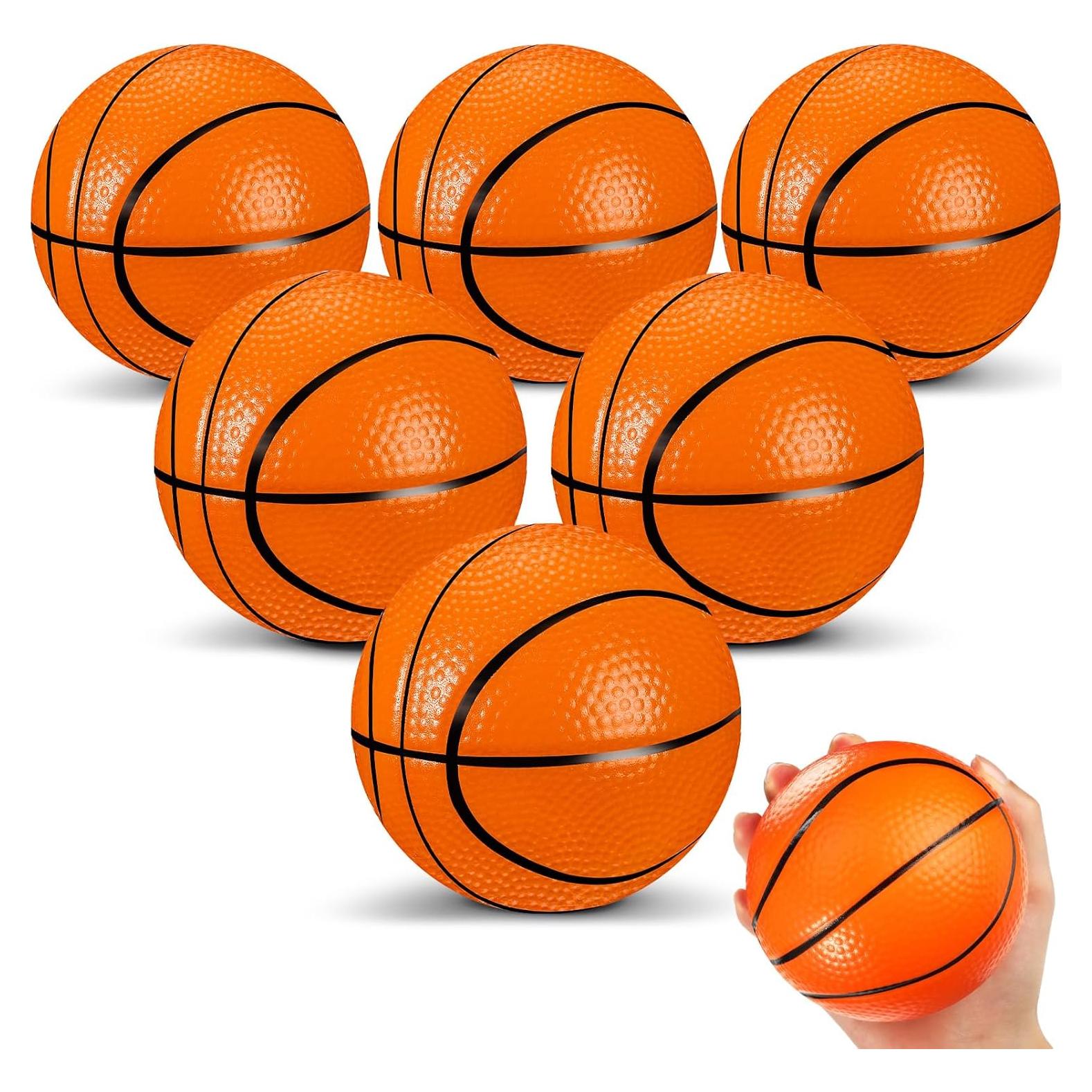 6 Mini Balones de Baloncesto de Espuma Naranja MiniInflat
