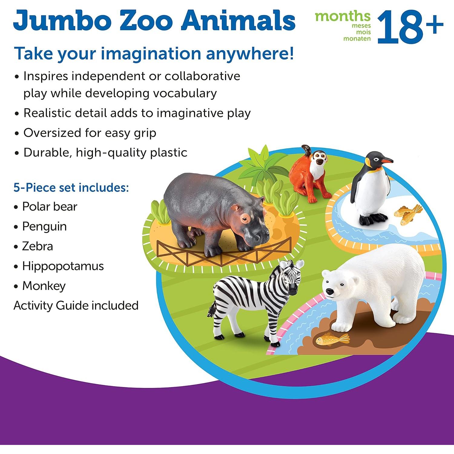 Juguetes de Animales Jumbo Recursos de Aprendizaje 5 Piezas