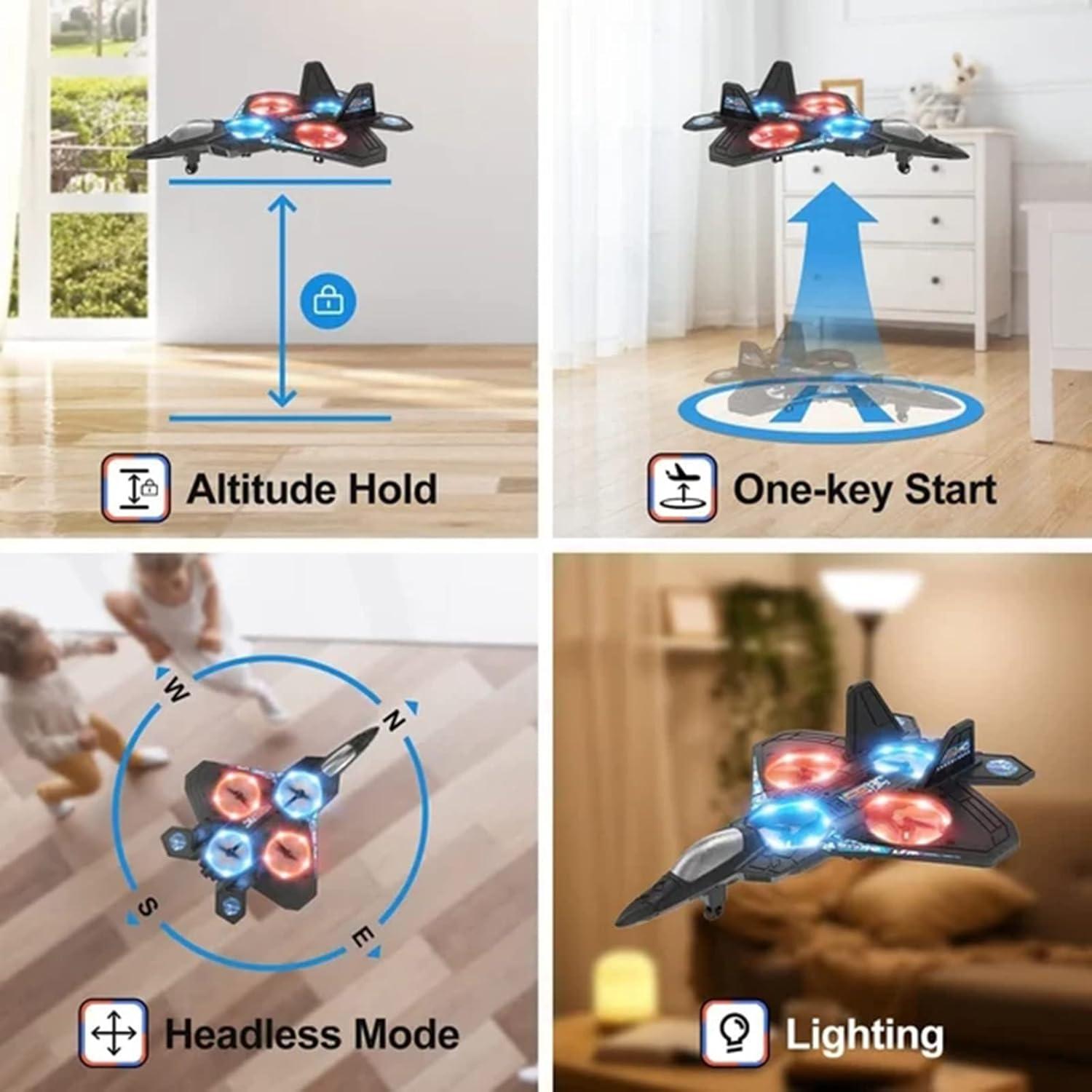 Avión RC Jet de Combate V17 Azul con 2 Baterías
