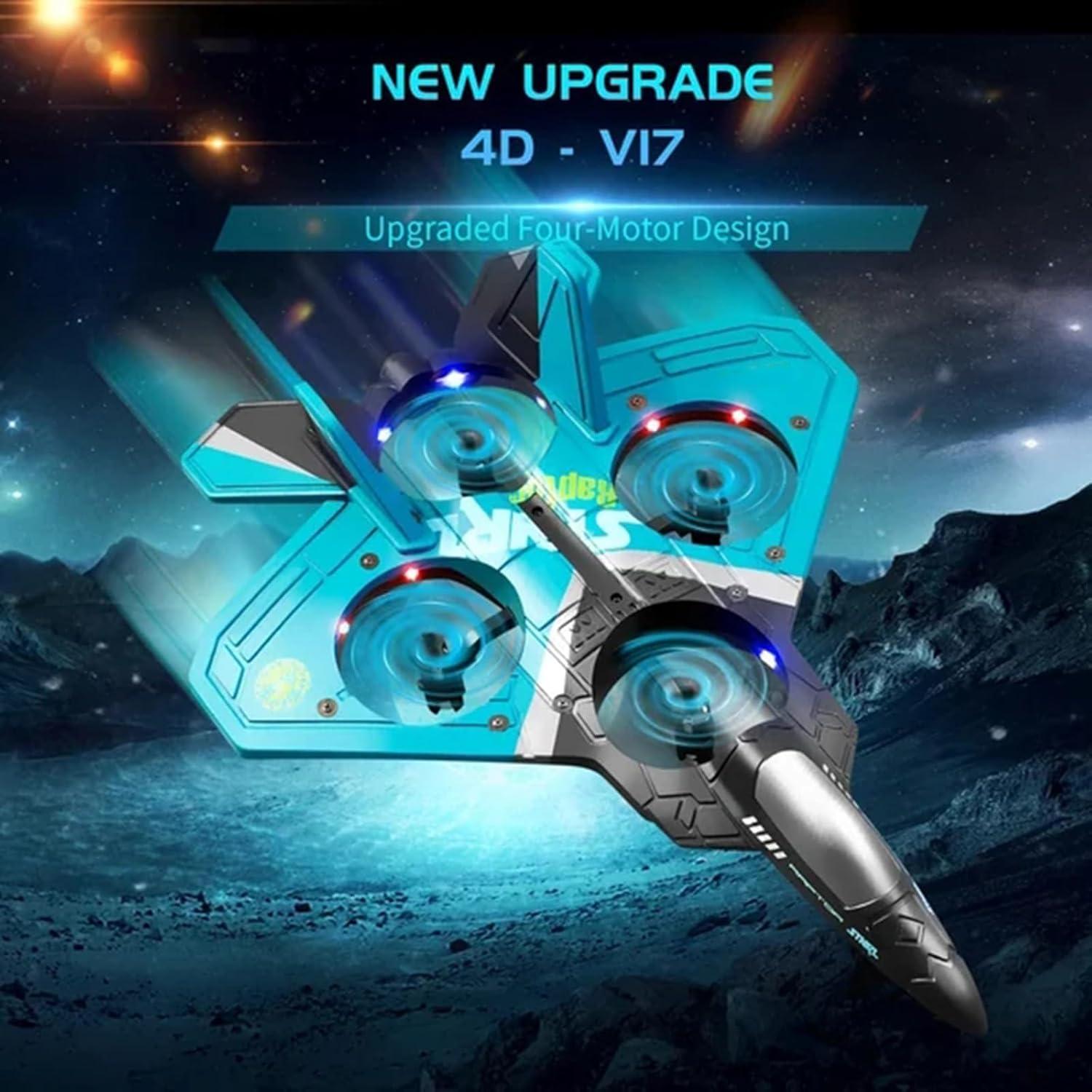 Avión RC Jet de Combate V17 Azul con 2 Baterías