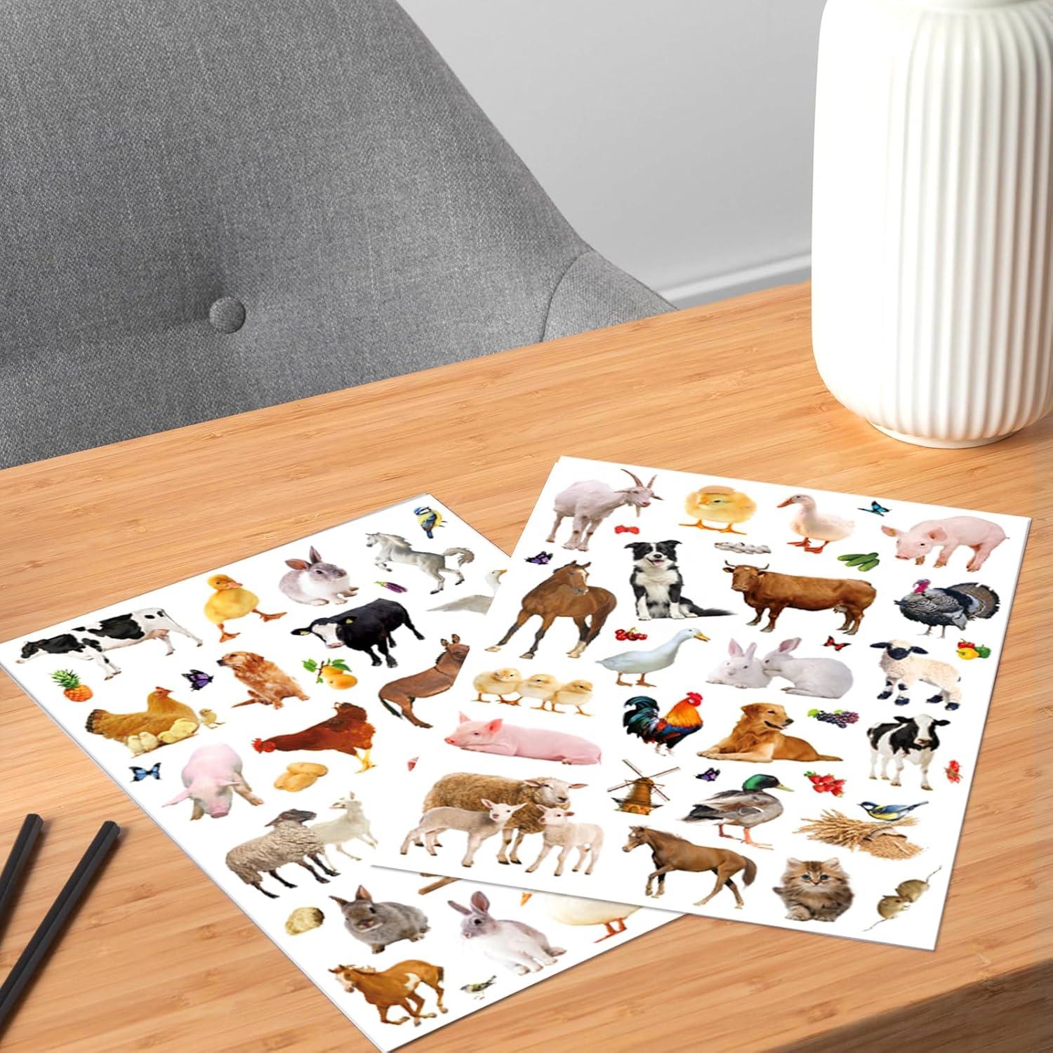 Pegatinas de Animales de Granja Genérico 720 Piezas Decorativas