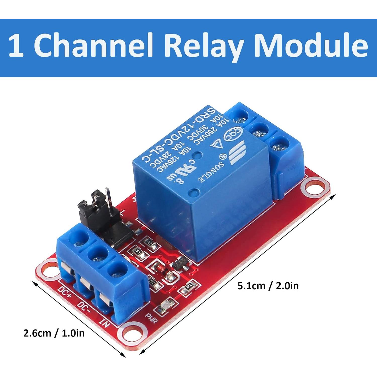 Módulo de Relé 12V AEDIKO 1 Canal con Aislamiento Optoacoplador